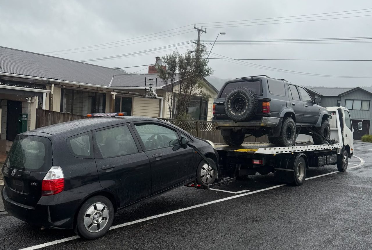 Toyota 4WD loaded on a flatbed for 4WD wrecking in Tauranga